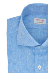 Azure Max  Shirt - Italian Linen- Handmade in Italy