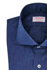 Blue Linen Shirt - Italian Linen - Handmade in Italy