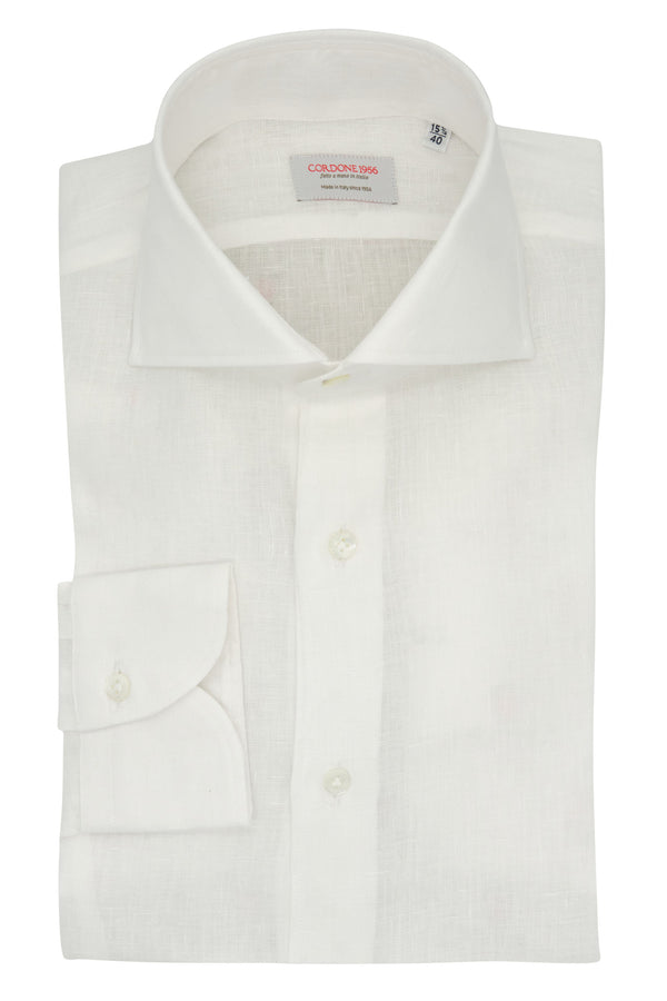White Linen Shirt - Italian Linen - Handmade in Italy