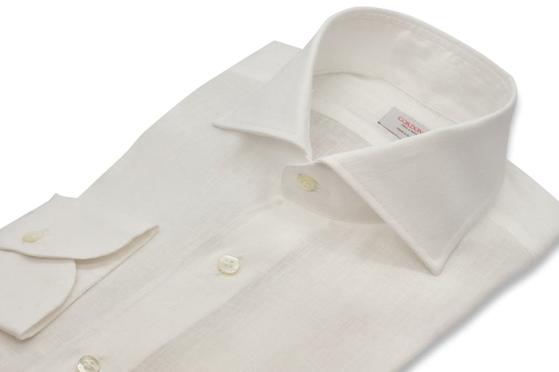 White Linen Shirt - Italian Linen - Handmade in Italy