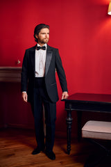 Jacquard Wing Collar Tuxedo Shirt
