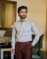 Champagne Long Sleeve Interlock Polo