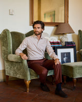 Champagne Long Sleeve Interlock Polo