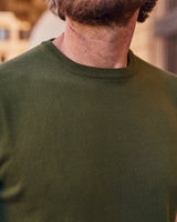 Green Cotton Thread Sweater Short Sleeve