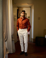 Rust Long Sleeve Interlock Polo