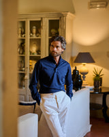 Navy Long Sleeve Interlock Polo