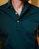 English Green Long Sleeve Interlock Polo