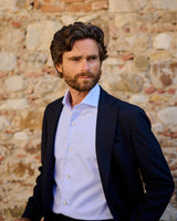 Azure Royal Oxford Solid Shirt Handmade