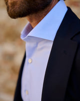 Azure Royal Oxford Solid Shirt Handmade