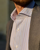 Blue Double-Stripe Poplin Shirt