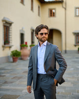 Light Azure Panama Solid Shirt Handmade