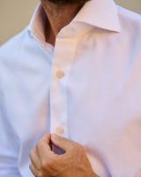 White Twill Solid Shirt Handmade