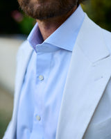Azure Twill Solid Shirt Handmade