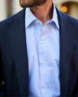 Striped Shirt with Tonal Collar and Cuff
