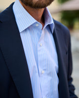 Striped Shirt with Tonal Collar and Cuff