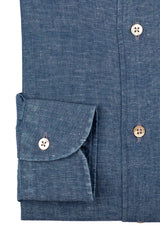 Blue Linen Blend Denim shirt