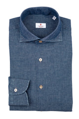 Blue Linen Blend Denim shirt