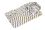 Camicia Righe Cotone Lino Verde 