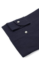 Blue Navy Linen Blend Shirt