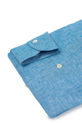 Camicia  Capri Lino Turchese Scura 