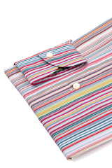 Bold Multi Striped  Multi Color Poplin Shirt Handmade