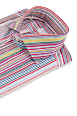 Bold Multi Striped  Multi Color Poplin Shirt Handmade