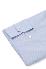 Striped Popeline Shirt Azure