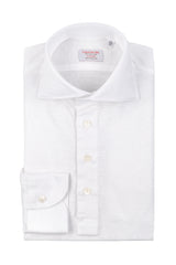 White Linen Blend Polo Shirt Handamde