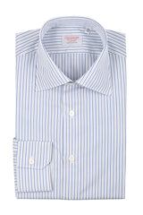 Striped Popeline Shirt Blue And White