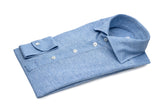 Polo Camicia Lino Cotone Azzurra 