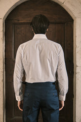 White Collar Striped Popeline Shirt