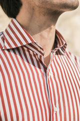 Striped Popeline Shirt Red