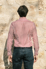 Striped Popeline Shirt Red