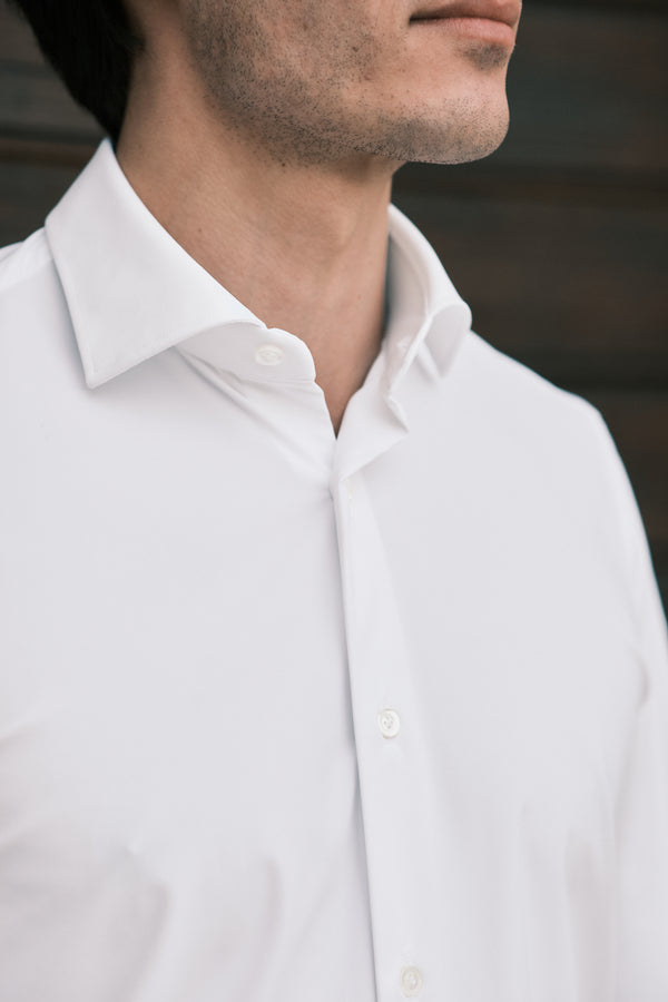 White No Iron Techincal Fabrics Shirt