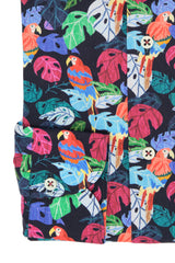 Parrots Blue Shirt - Italian Cotton   - Handmade in Italy