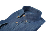 Mid Blue Denim Shirt button down- Italian Cotton - Handmade in Italy