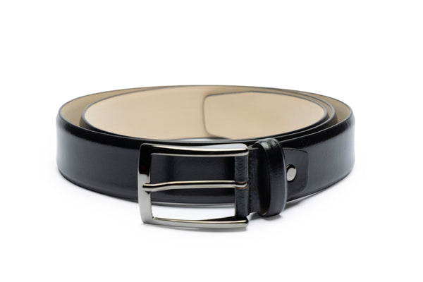 Calfskin black belt