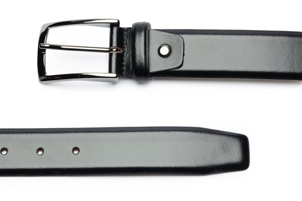 Calfskin black belt