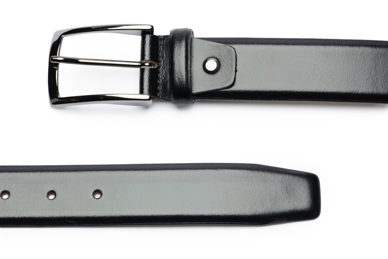 Calfskin black belt