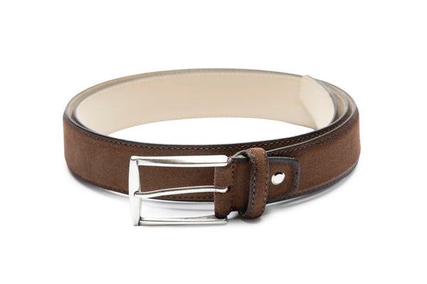 Suede Belt brown Aged Finish
