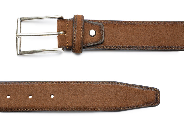 Suede Belt brown Aged Finish