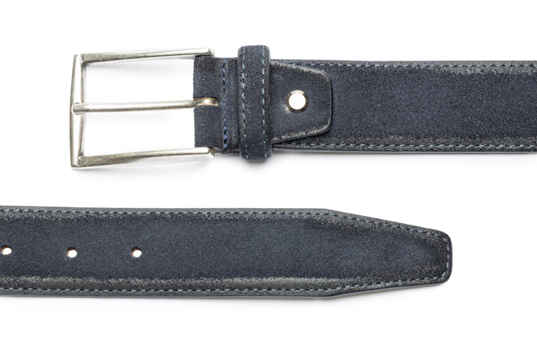 Suede Belt Blue Aged Finish