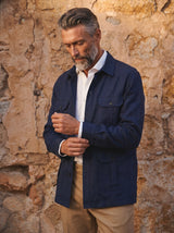 Safari Linen Overshirt Blue  — Handmade Italian Linen Shirt | Cordone1956