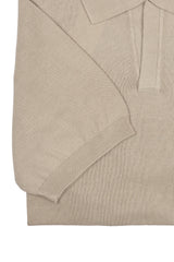 Blue Cotton Thread Polo Sweater Short Sleeve