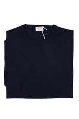 Blue Cotton Thread Sweater Short Sleeve