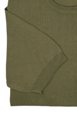 Green Cotton Thread Sweater Short Sleeve
