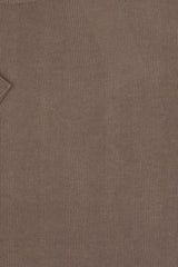 Brown Cotton Thread Sweater Short Sleeve