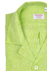 Italian Linen Shirt — Double Round Pocket — Green