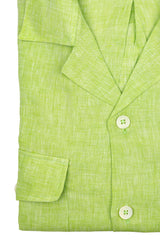 Italian Linen Shirt — Double Round Pocket — Green