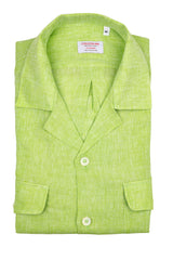 Italian Linen Shirt — Double Round Pocket — Green